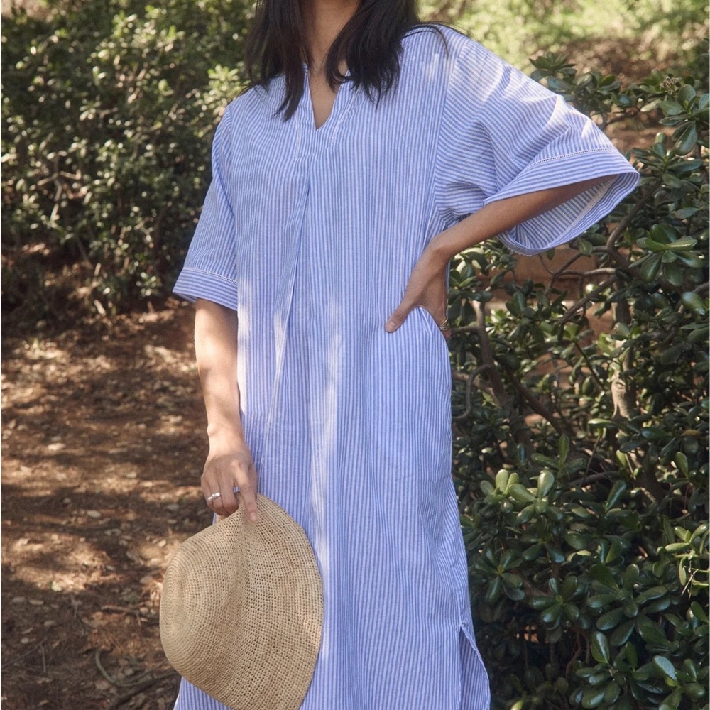 NWT Elieen West "Lana" Classic Cotton Stripe Caftan